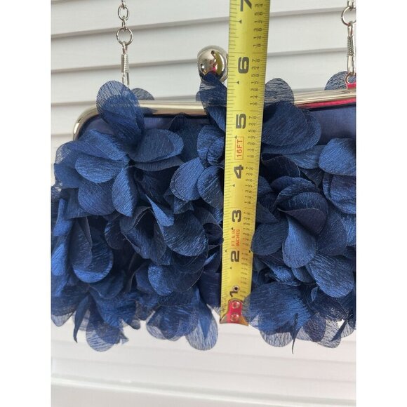 Jambahala Purse Evening Small Floral Clutch Bag With Detachable Chain Blue - Picture 6 of 8
